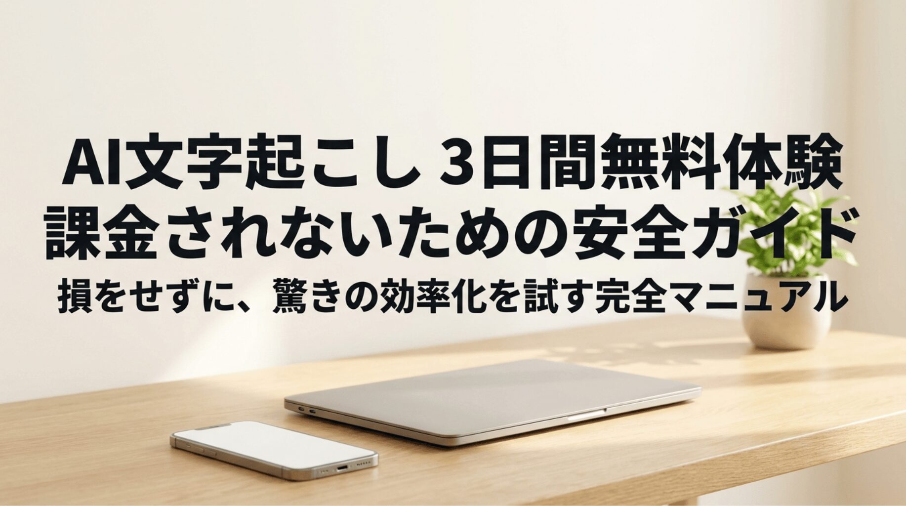 AI文字起こしの3日間無料体験で課金されないための注意点をまとめたガイド画像